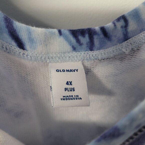 Old Navy Romper Thick Sleeveless Tank Shorts Womens Plus 4X Blue Tie Dye Romper - Picture 3 of 6